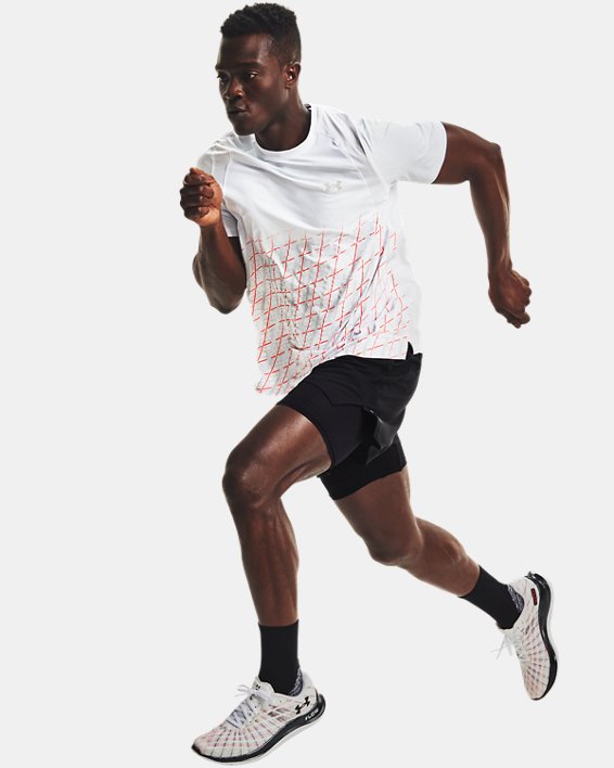 Men's UA Iso-Chill Run Short Sleeve, White, pdpMainDesktop image number 4